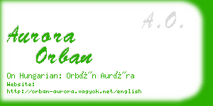 aurora orban business card
